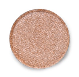 Image of Eye shadow refill pan for palette isolated on white, top view. Brown shade
