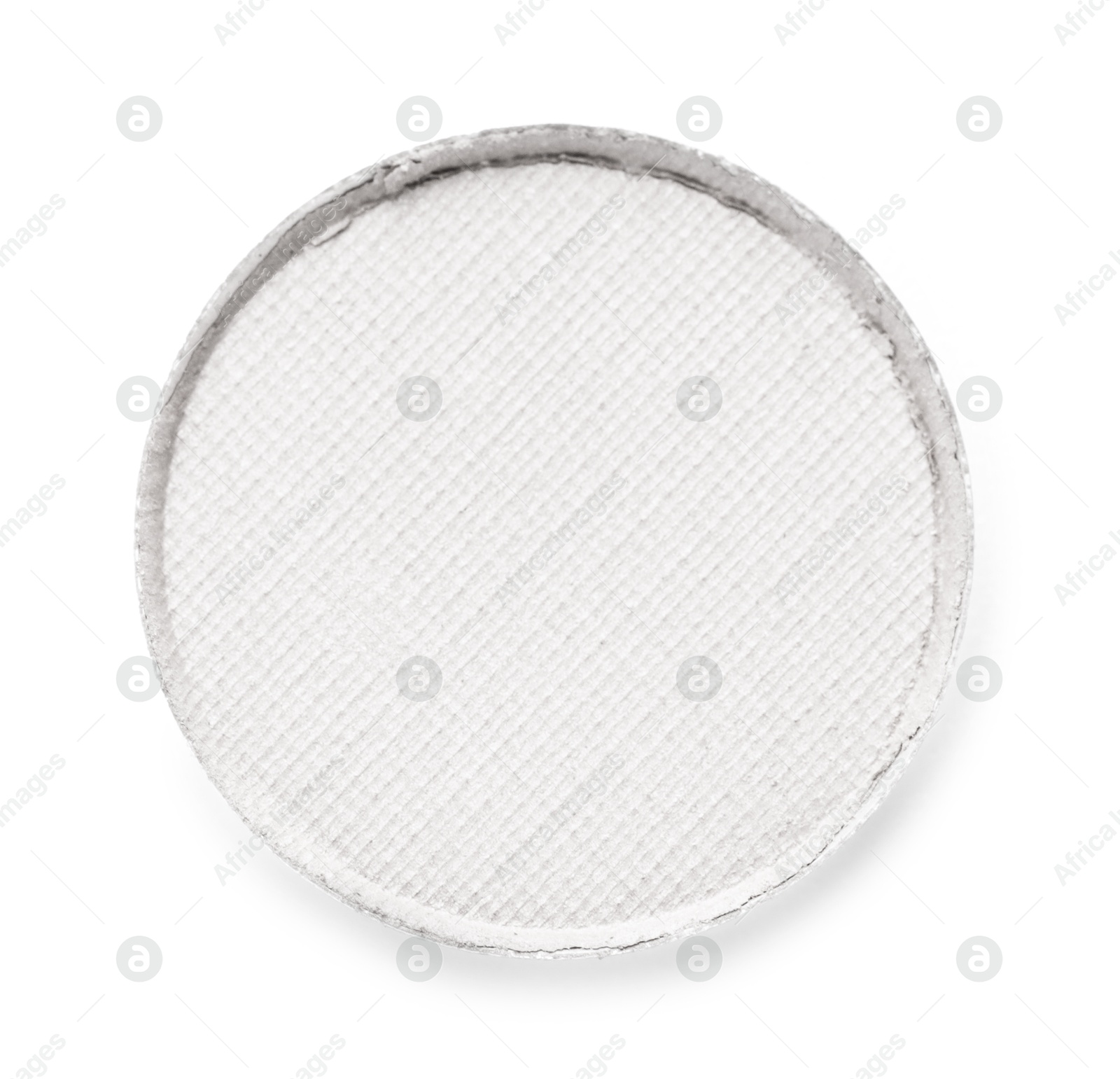 Image of Eye shadow refill pan for palette isolated on white, top view. White color