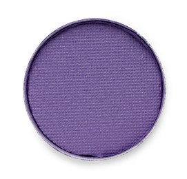Image of Eye shadow refill pan for palette isolated on white, top view. Purple shade