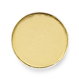 Image of Eye shadow refill pan for palette isolated on white, top view. Yellow shade