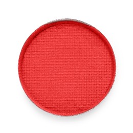 Image of Eye shadow refill pan for palette isolated on white, top view. Red shade