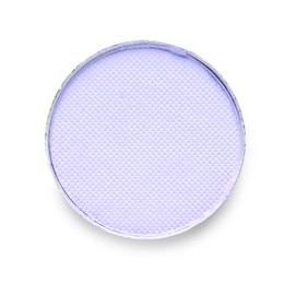 Image of Eye shadow refill pan for palette isolated on white, top view. Light violet shade