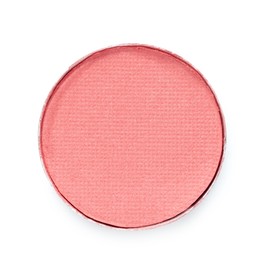 Image of Eye shadow refill pan for palette isolated on white, top view. Red shade