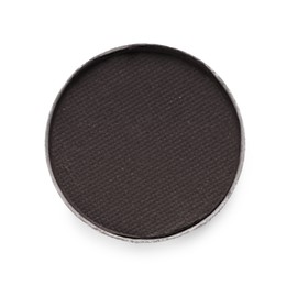 Image of Eye shadow refill pan for palette isolated on white, top view. Dark shade