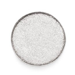 Image of Eye shadow refill pan for palette isolated on white, top view. Shiny white color
