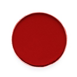 Image of Eye shadow refill pan for palette isolated on white, top view. Red shade