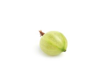 Photo of Fresh ripe green gooseberry isolated on white