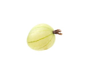 Photo of Fresh ripe green gooseberry isolated on white