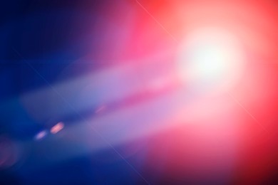 Image of Police red and blue lights, blurred view