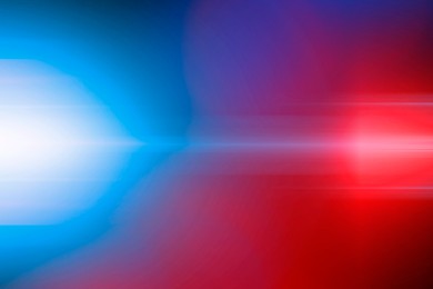 Image of Police red and blue lights, blurred view