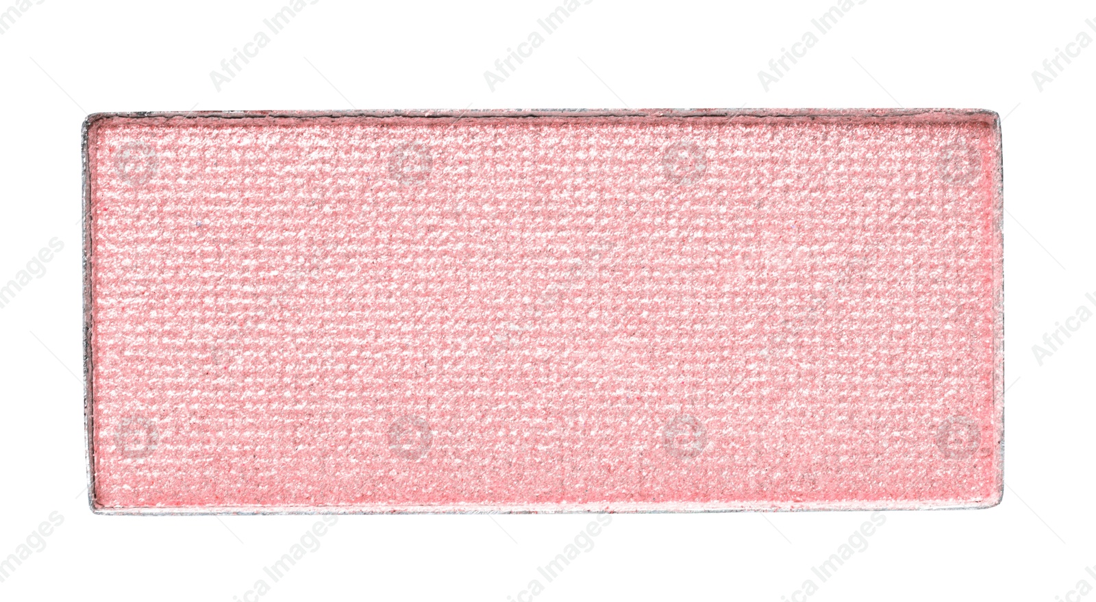 Image of Eye shadow refill pan for palette isolated on white, top view. PInk shade