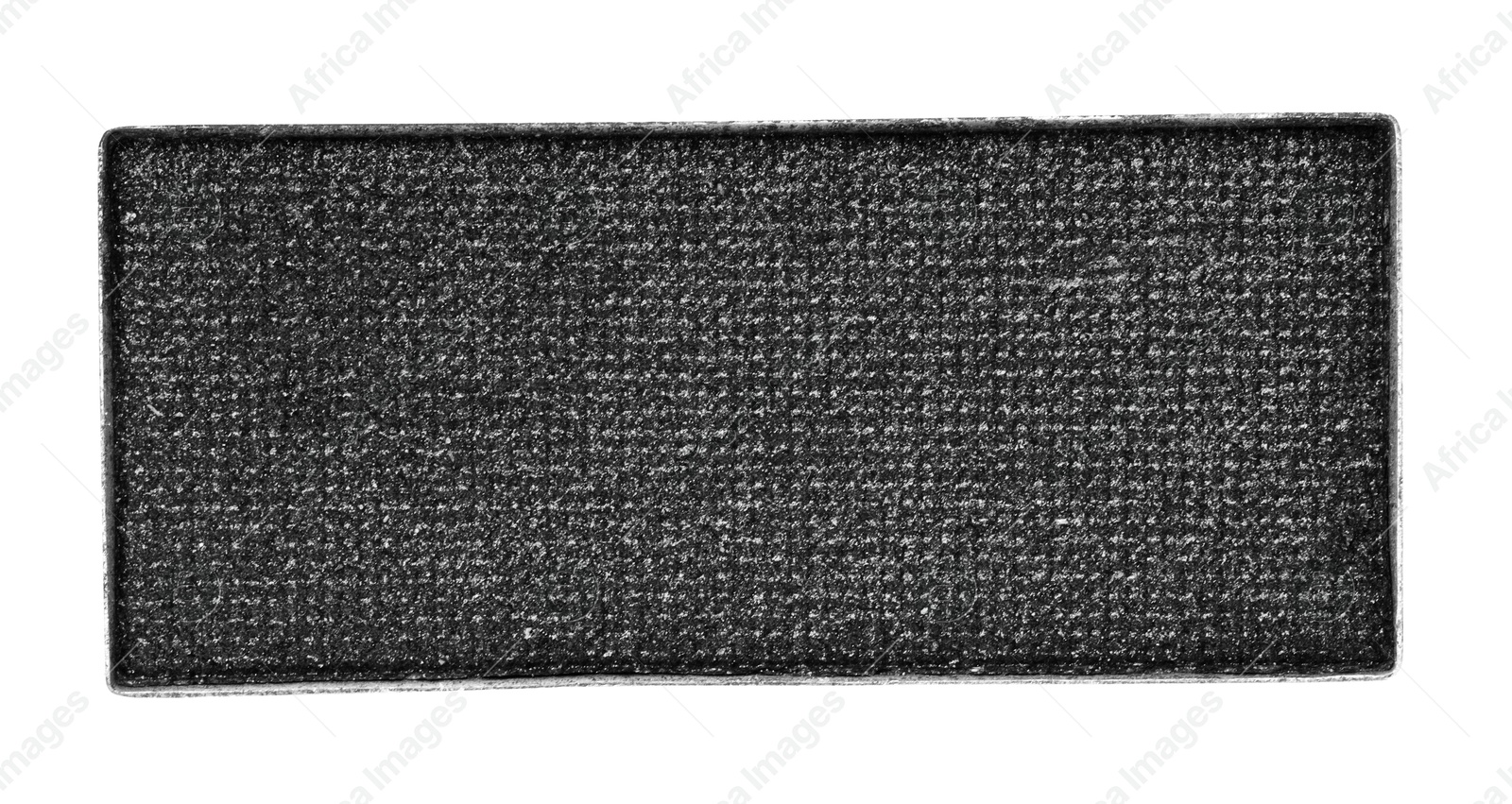 Image of Eye shadow refill pan for palette isolated on white, top view. Black color