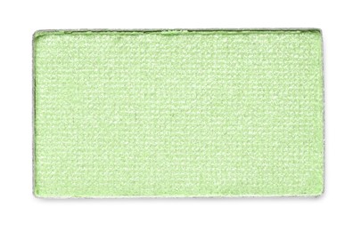 Image of Eye shadow refill pan for palette isolated on white, top view. Green shade