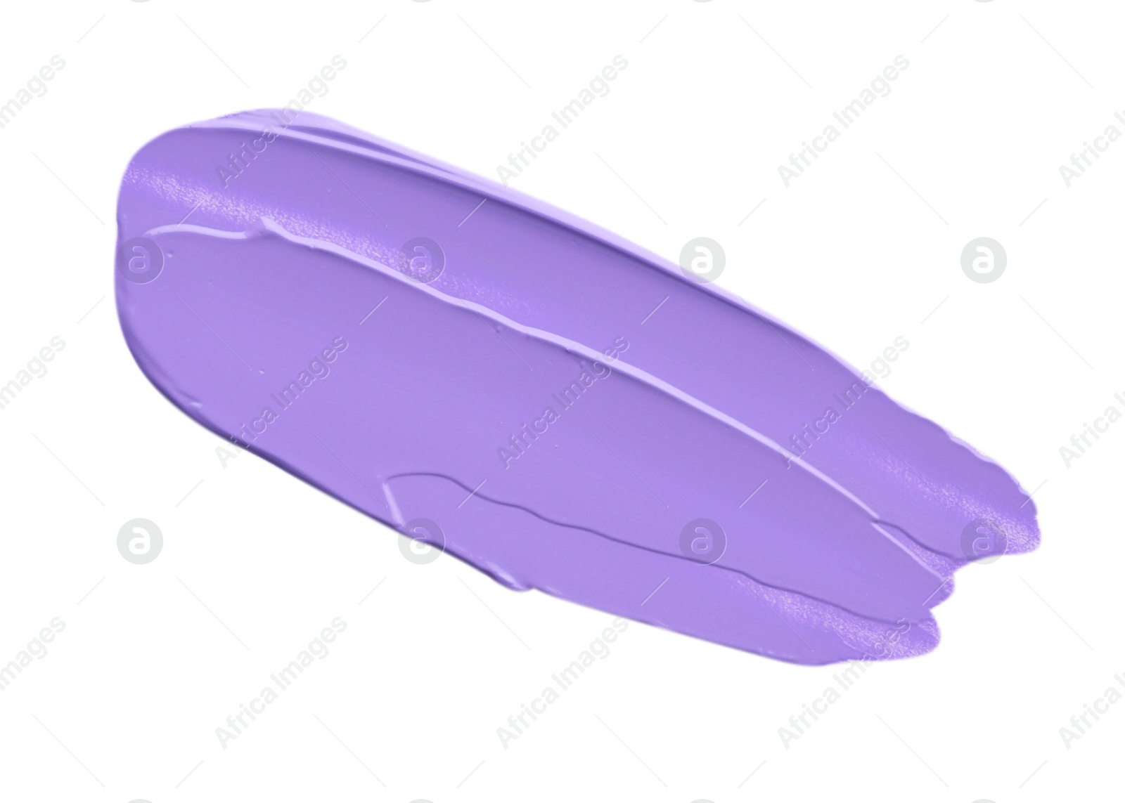 Image of Liquid makeup product in violet shade. Sample on white background, top view