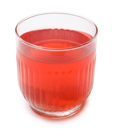 Photo of Tasty compot in glass isolated on white