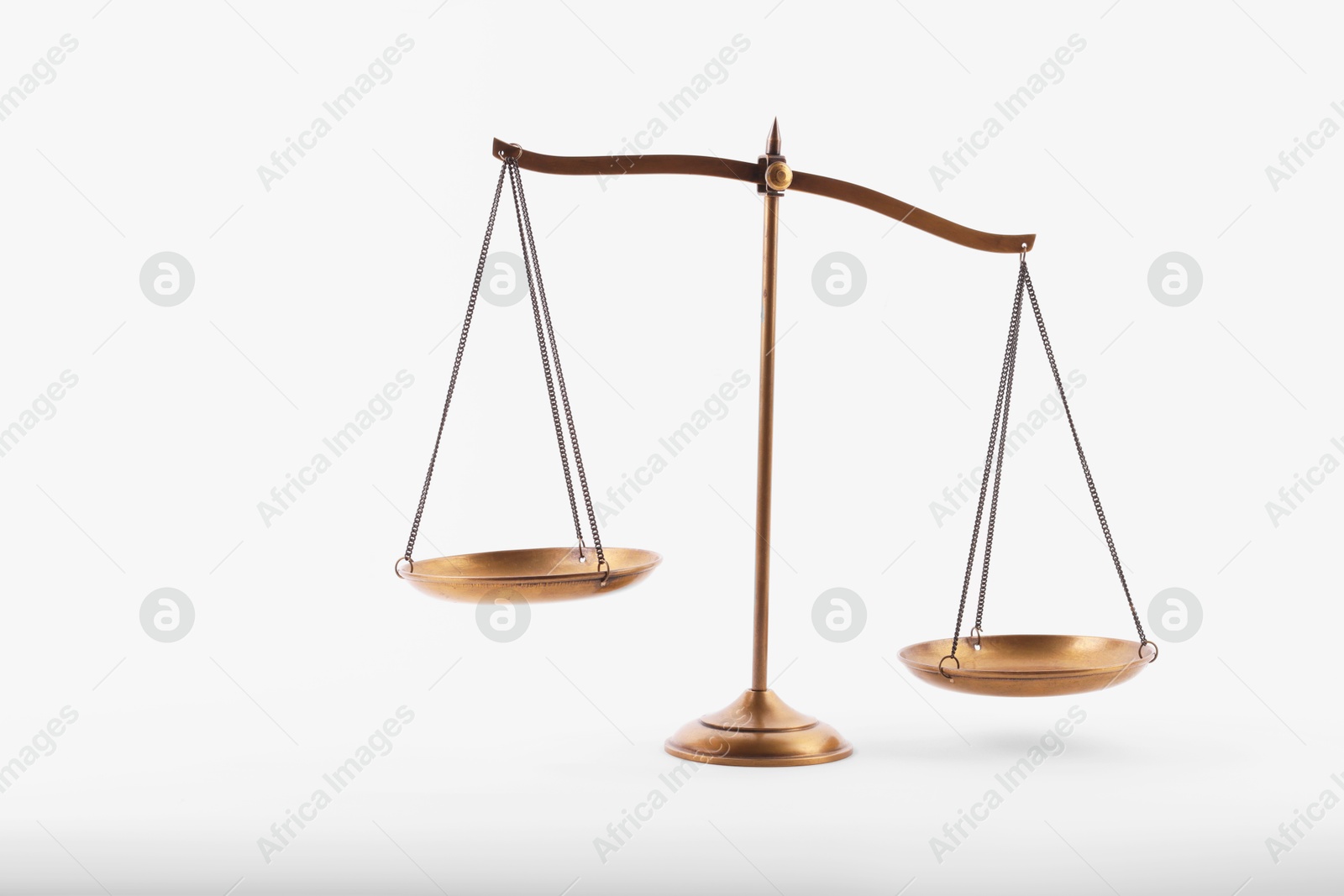 Golden scales of justice isolated on white Photo of Golden scales of justice isolated on white