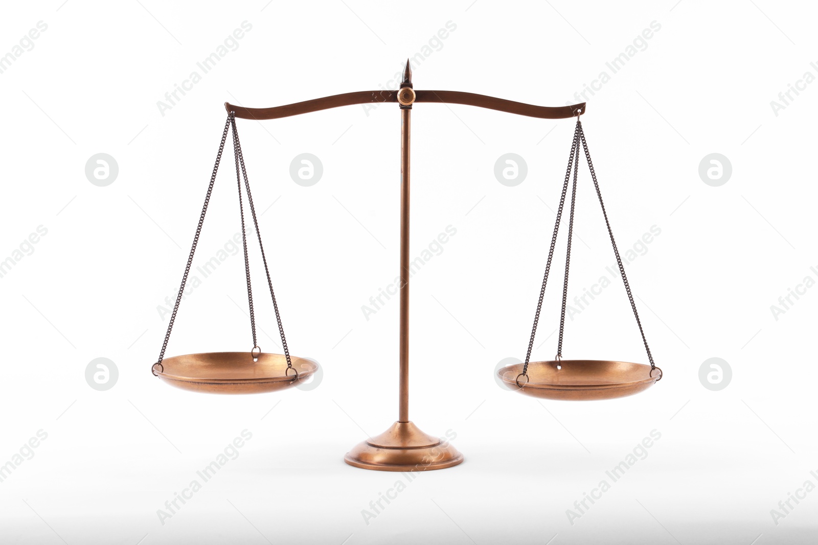 Golden scales of justice isolated on white Photo of Golden scales of justice isolated on white