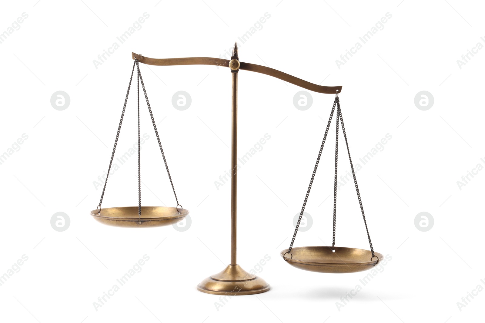 Golden scales of justice isolated on white Photo of Golden scales of justice isolated on white