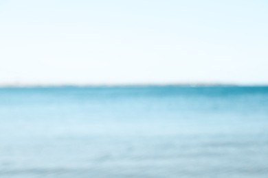 Photo of Beautiful sea under light blue sky, blurred view
