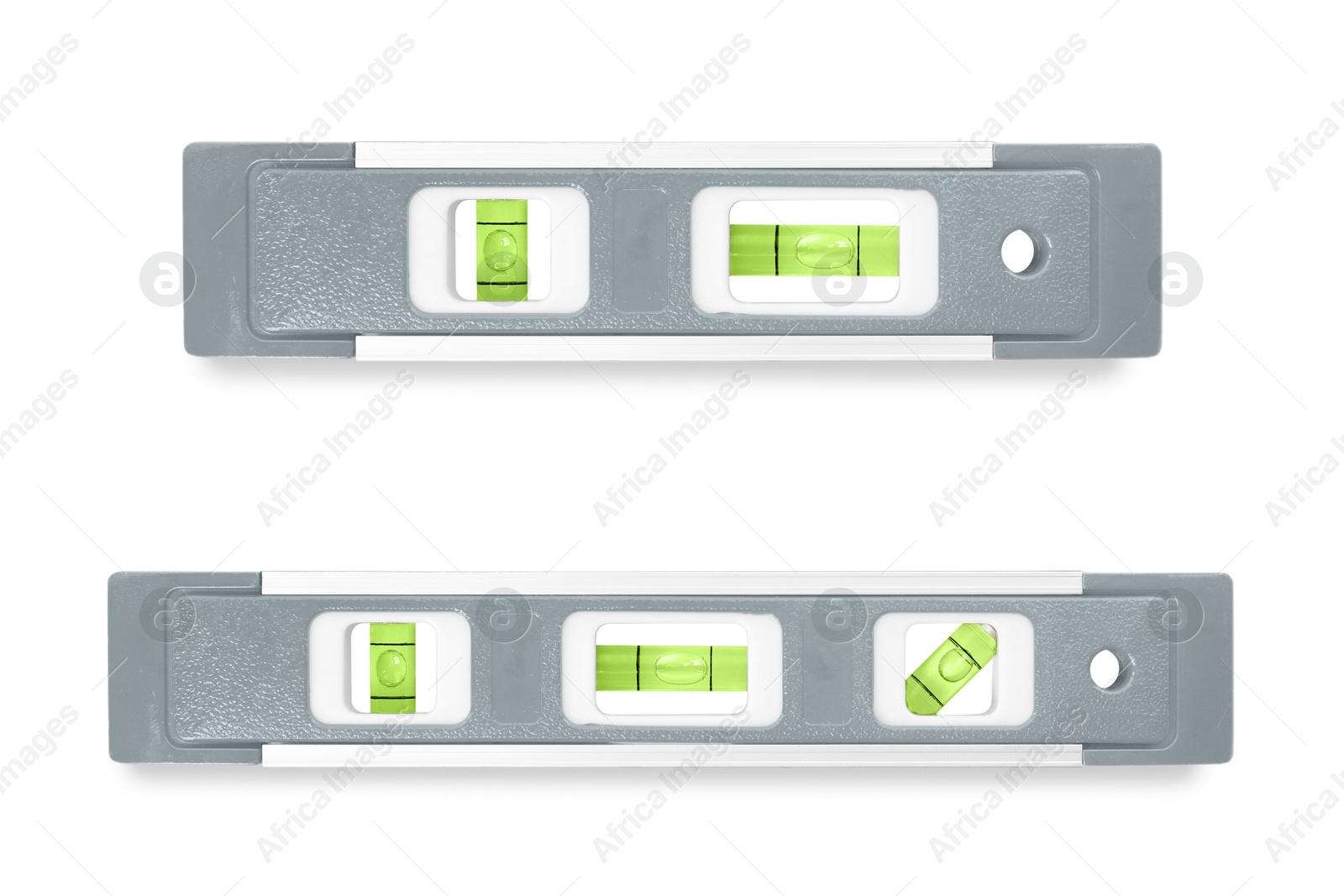 Grey bubble levels isolated on white, set. Building measuring instrument Image of Grey bubble levels isolated on white, set. Building measuring instrument