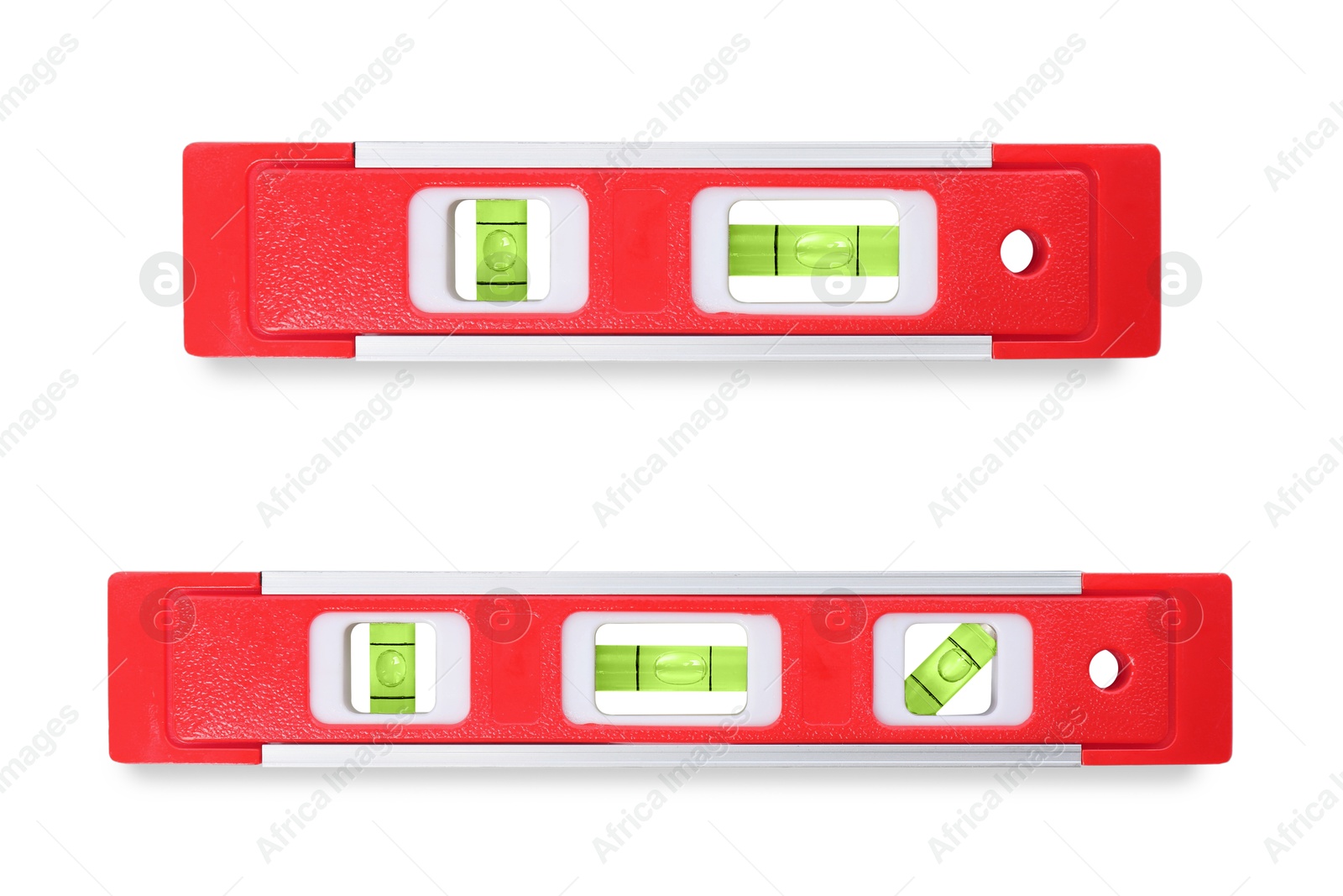 Red bubble levels isolated on white, set. Building measuring instrument Image of Red bubble levels isolated on white, set. Building measuring instrument