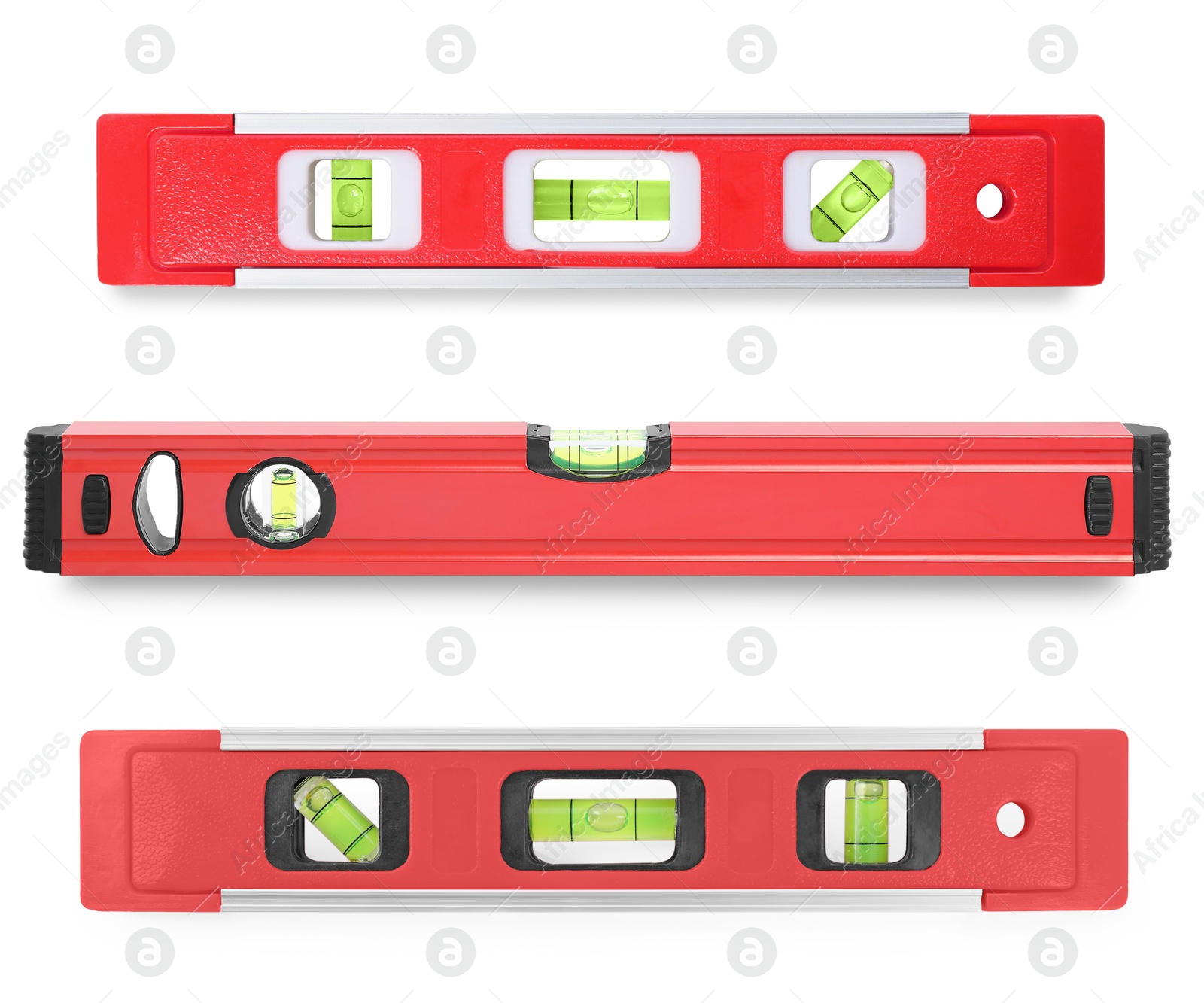 Red bubble levels isolated on white, set. Building measuring instrument Image of Red bubble levels isolated on white, set. Building measuring instrument