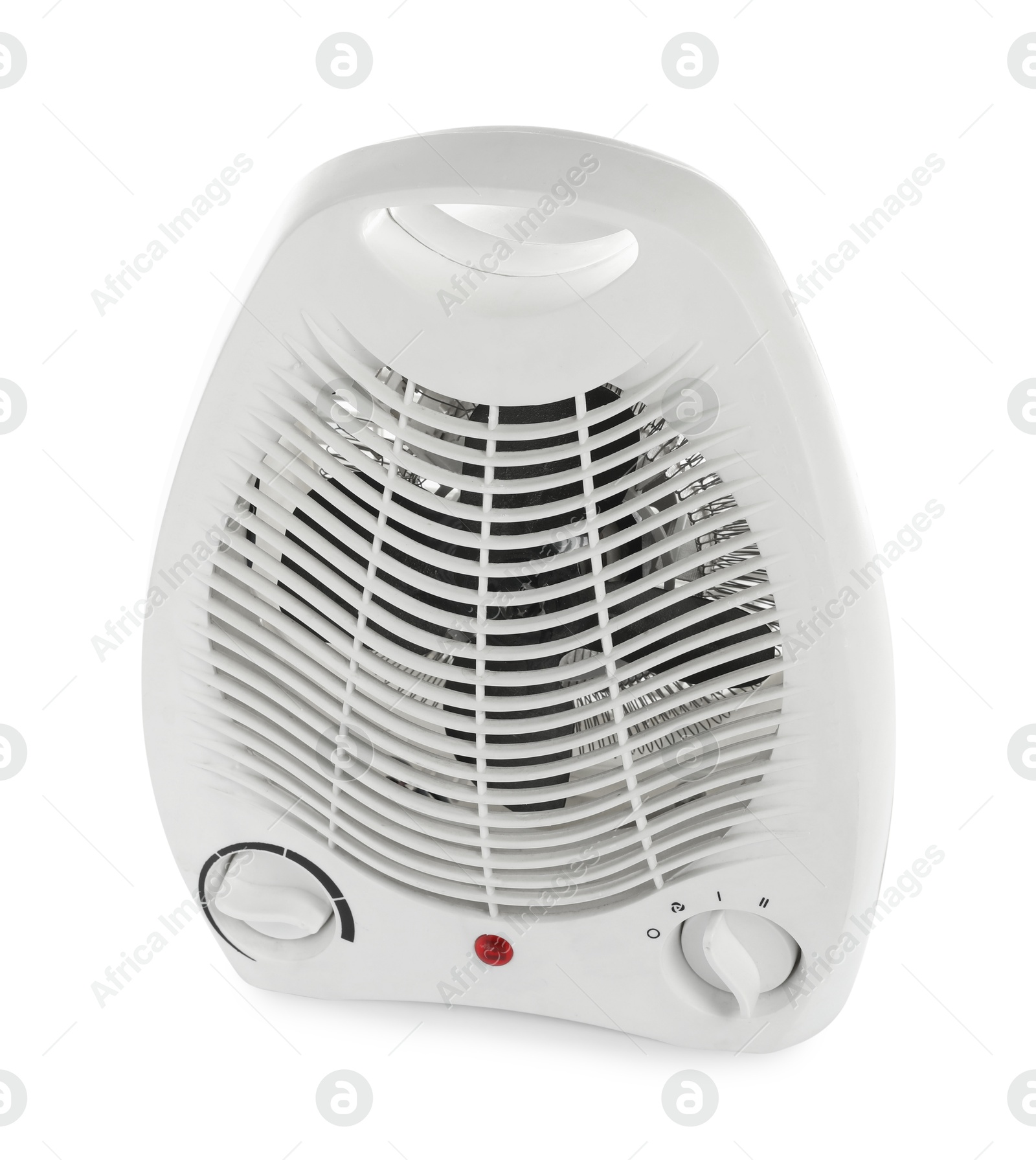 Modern electric fan heater isolated on white Photo of Modern electric fan heater isolated on white