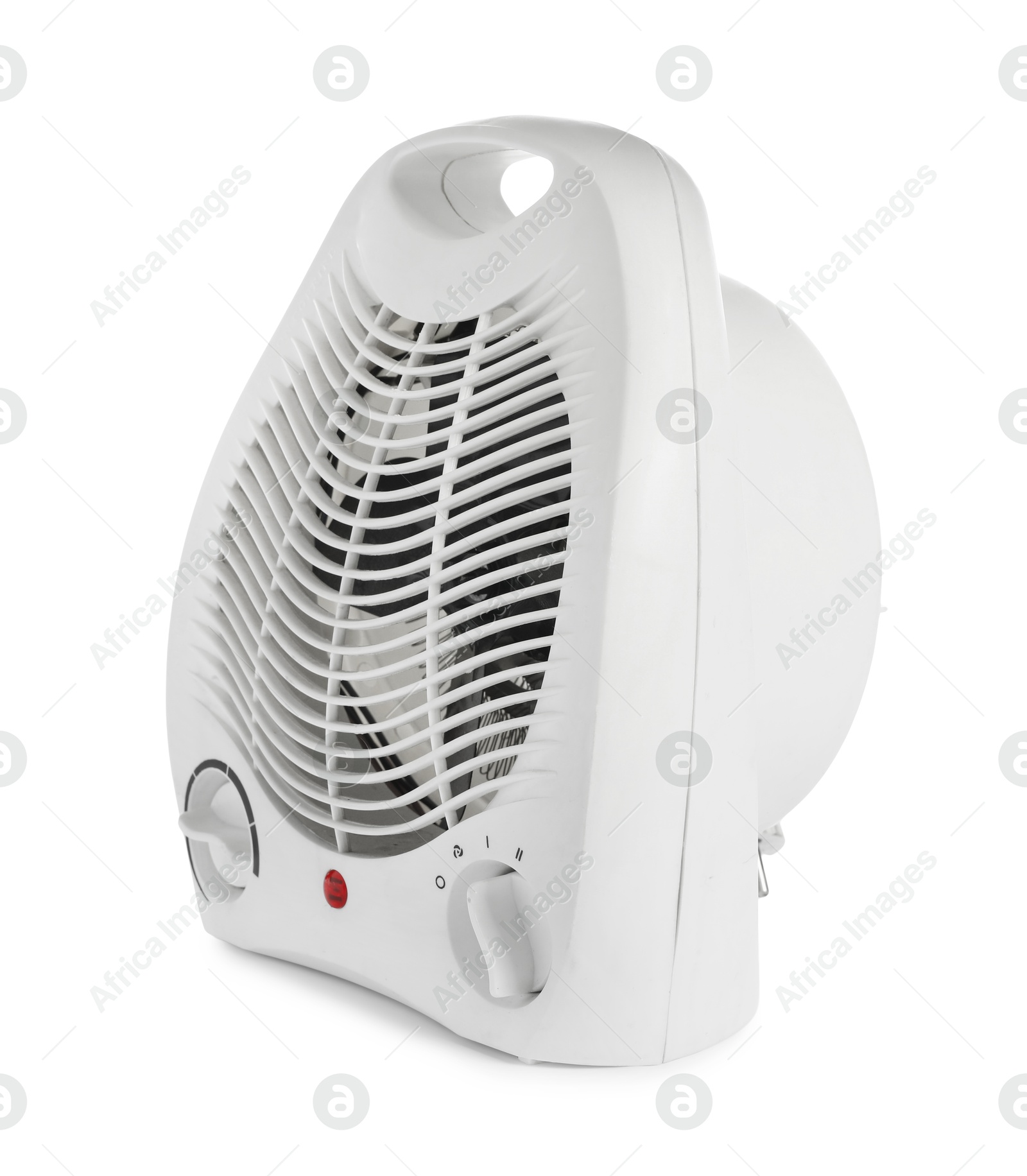 Modern electric fan heater isolated on white Photo of Modern electric fan heater isolated on white
