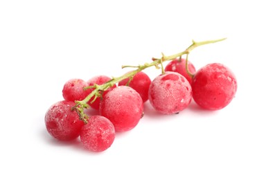 Photo of Red frozen currant berries isolated on white