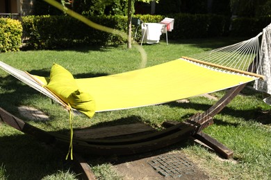 Photo of Comfortable hammock in garden on sunny day