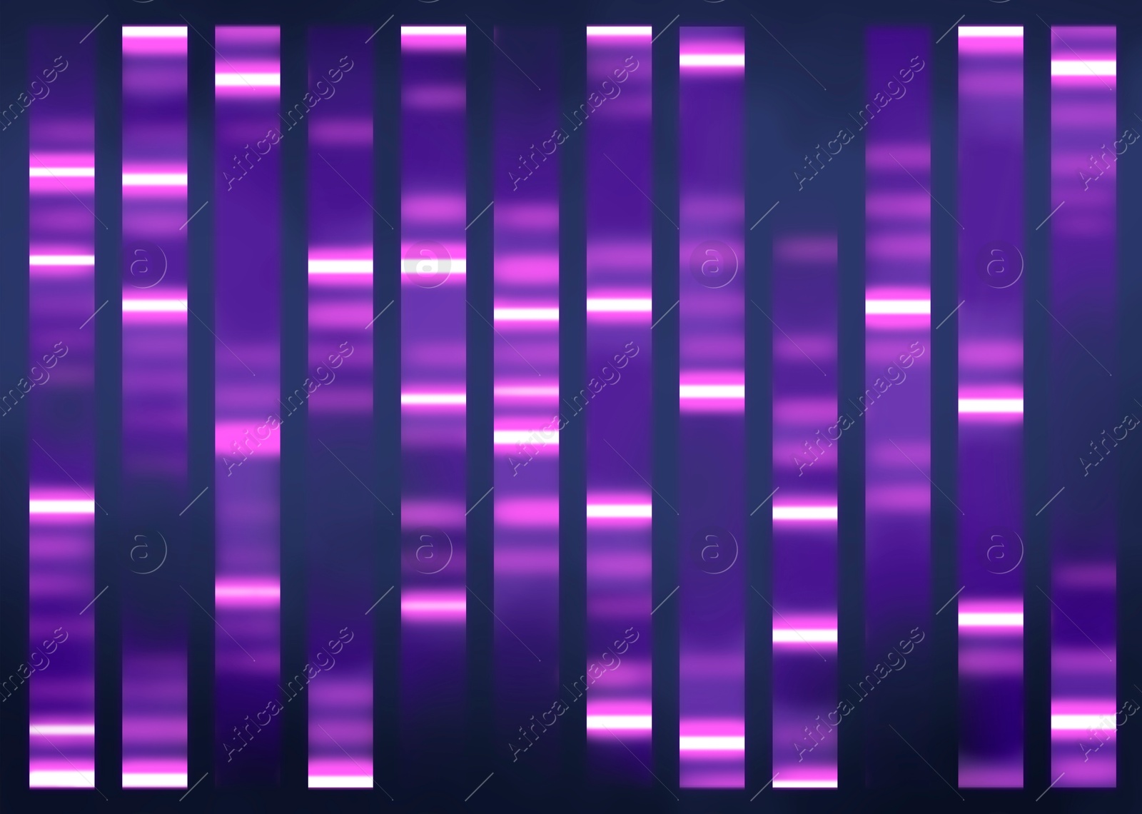 Illustration of DNA sequencing result, visualisation. Researches in genetics