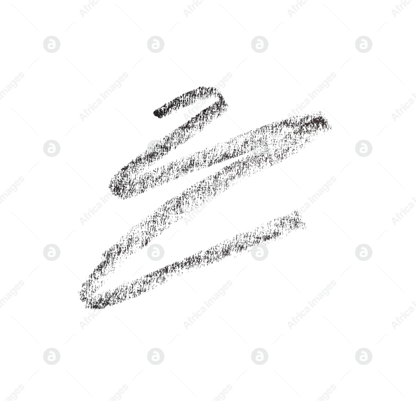 Black eyebrow pencil strokes isolated on white, top view Photo of Black eyebrow pencil strokes isolated on white, top view