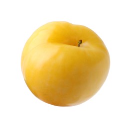 Photo of One yellow cherry plum isolated on white