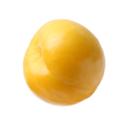 Photo of One yellow cherry plum isolated on white