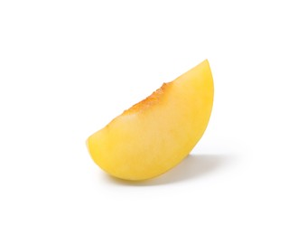 Photo of Piece of yellow cherry plum isolated on white