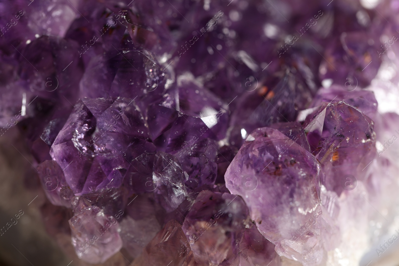 Photo of Aura. Beautiful amethyst as background, closeup view