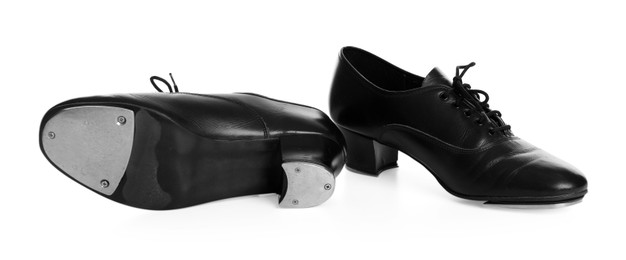 Photo of Pair of tap shoes isolated on white. Tap dance