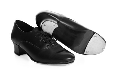 Photo of Pair of tap shoes isolated on white. Tap dance