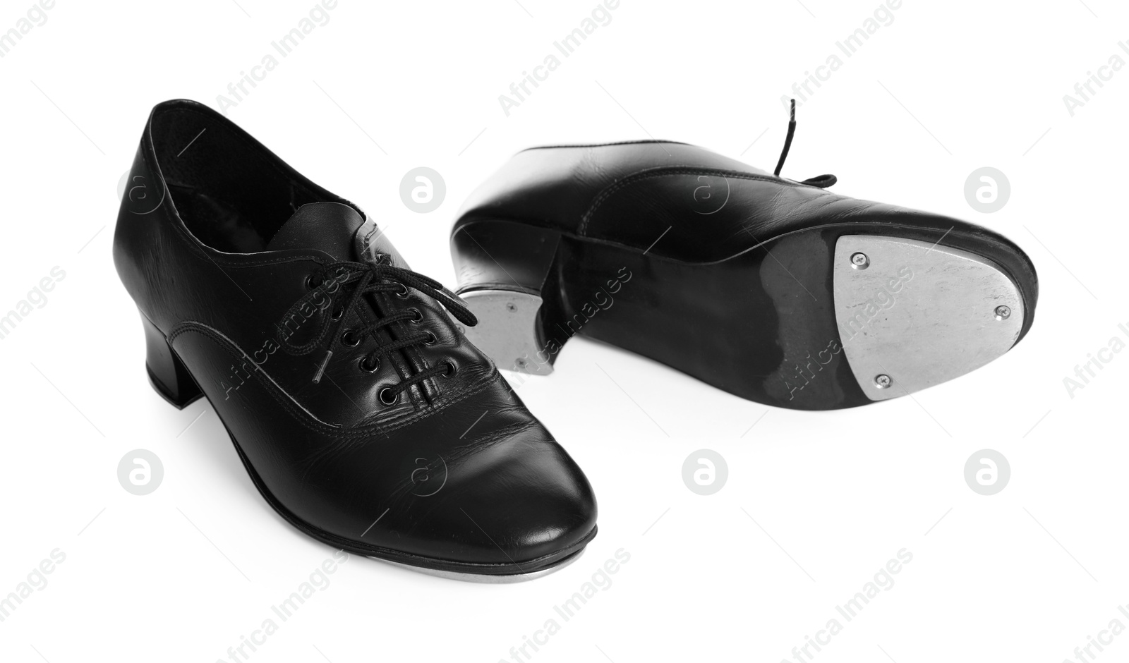Photo of Pair of tap shoes isolated on white. Tap dance