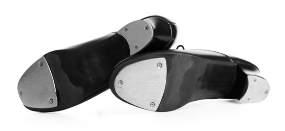 Photo of Pair of tap shoes isolated on white. Tap dance