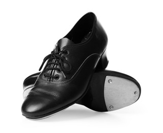 Photo of Pair of tap shoes isolated on white. Tap dance