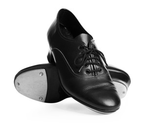 Photo of Pair of tap shoes isolated on white. Tap dance