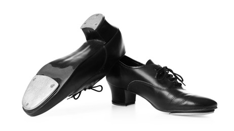 Photo of Pair of tap shoes isolated on white. Tap dance