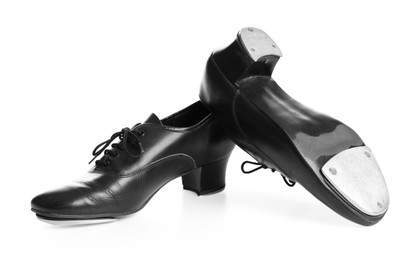 Photo of Pair of tap shoes isolated on white. Tap dance