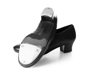 Photo of Pair of tap shoes isolated on white. Tap dance