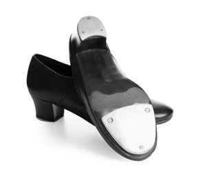 Photo of Pair of tap shoes isolated on white. Tap dance
