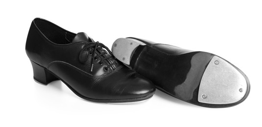 Photo of Pair of tap shoes isolated on white. Tap dance