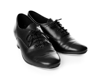 Photo of Pair of tap shoes isolated on white. Tap dance