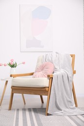 Photo of Comfortable armchair in living room. Interior design
