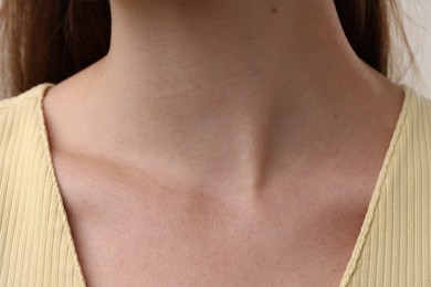 Photo of Closeup view of woman with healthy skin